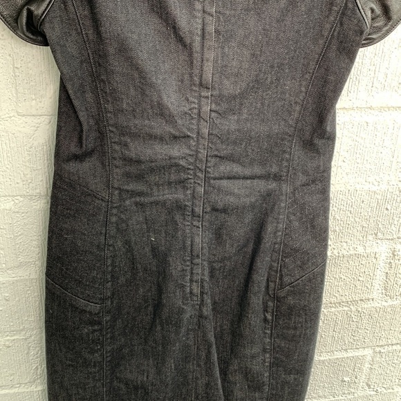 Ralph Lauren Black Label Leather Lamb Denim Stretch Dress sz 6 - Picture 7 of 9